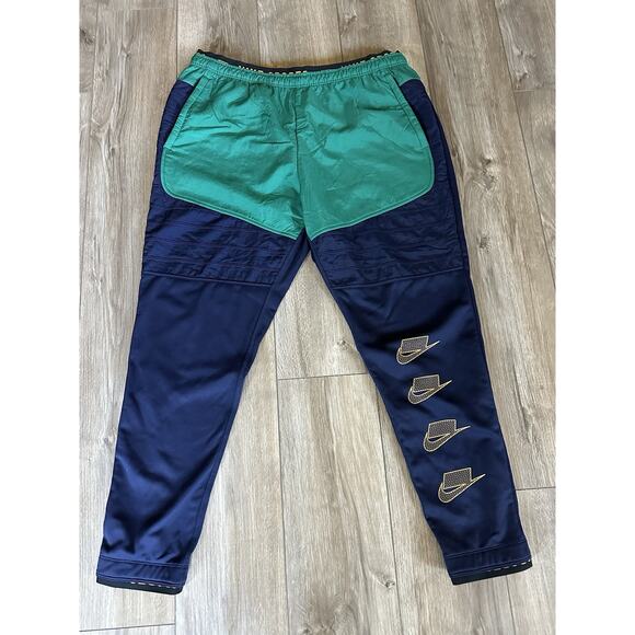 Men's Nike Therma Fit Training Joggers size XL Blue Green Fleece Swoosh - Picture 2 of 12